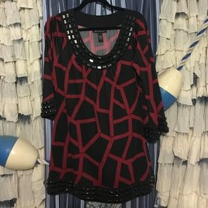 Beaded tunic mini dress from INC sz Medium EUC